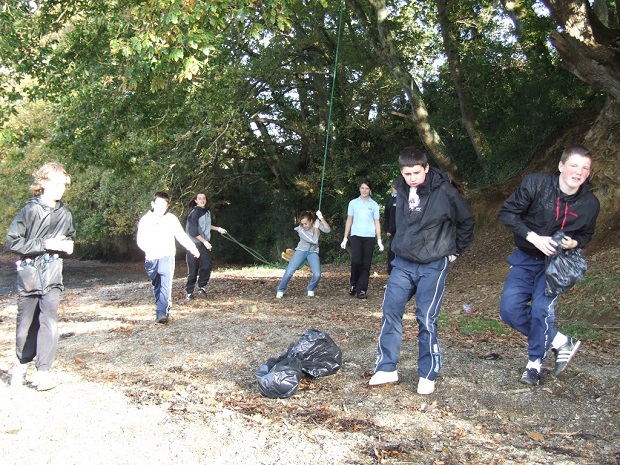 Relaxing after litter pick